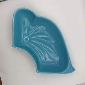 California Pottery Turquoise Daisy Ashtray or Trinket Dish Mid Century Modern‎
